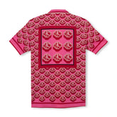 Camisa de manga corta con cuello campamento y estampado a juego